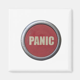 Retro Red Industrial Panic Button Magneet