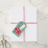 Retro Red Kerstbout Labels Cadeaulabel (Met Touw)