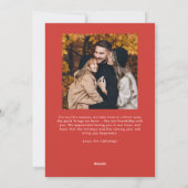 Retro Red Kerstmis-fotovakantiekaart Feestdagenkaart (Achterkant)