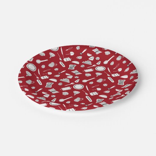 Retro Red Kitchen Papieren Bordje (Gekanteld)