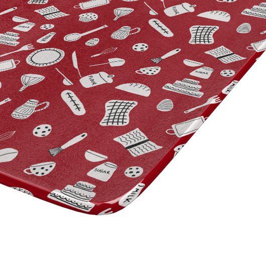 Retro Red Kitchen Snijplank (Hoek)