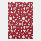 Retro Red Kitchen Theedoek (Verticaal)