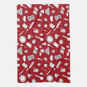 Retro Red Kitchen Theedoek