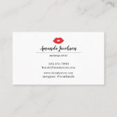 Retro Red Lips Makeup Artist Loyalty Card Visitekaartje (Achterkant)