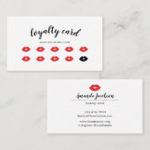 Retro Red Lips Makeup Artist Loyalty Card Visitekaartje (Voorkant / Achterkant)