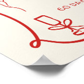 Retro Red Love in the air welcome bridal shower Poster (Hoek)