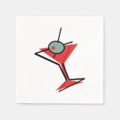 Retro Red Martini Servet (Voorkant)