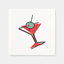 Retro Red Martini Servet