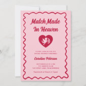 Retro Red Match Made in Heaven Cupid Bridal Shower Kaart (Voorkant)