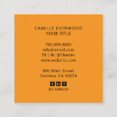 Retro Red Mustard Custom Company Logo Vierkante Visitekaartje (Achterkant)