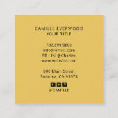 Retro Red Mustard Custom Company Logo Vierkante Visitekaartje (Achterkant)