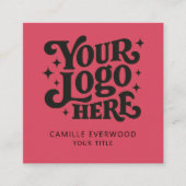 Retro Red Mustard Custom Company Logo Vierkante Visitekaartje (Voorkant)