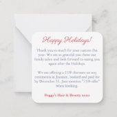 Retro Red Nutcracker Business Logo Prettige feestd Notitiekaartje (Achterkant)