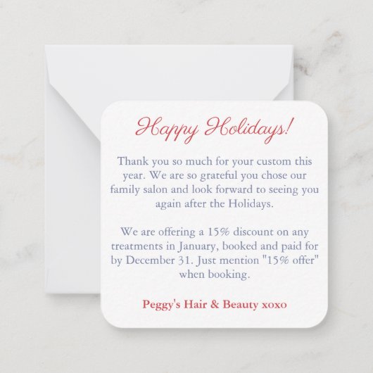 Retro Red Nutcracker Business Logo Prettige feestd Notitiekaartje (Achterkant)