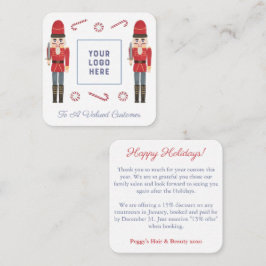 Retro Red Nutcracker Business Logo Prettige feestd Notitiekaartje