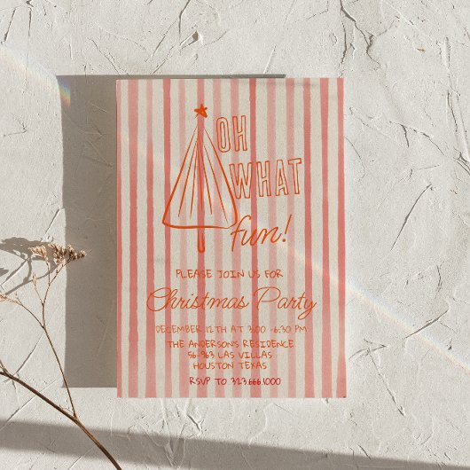 Retro Red Oh Wat een leuk kerstfeest getekend Kaart