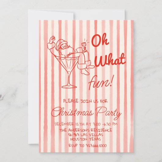 Retro Red Oh Wat een leuk Kerstfeest Kaart (Voorkant)