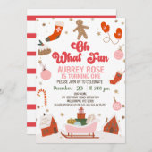 Retro Red Oh Wat een leuke kerst 1e verjaardag Kaart (Voorkant / Achterkant)