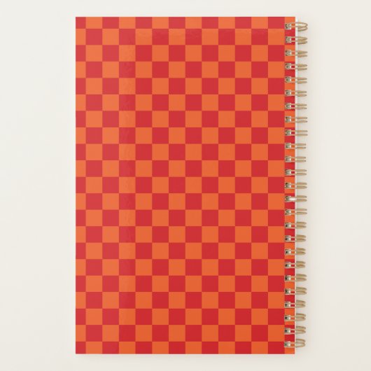 Retro Red Orange Checkerboard 2026 Planner (Achterkant)