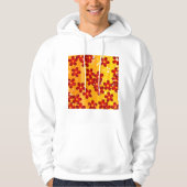 Retro Red Oranje Floral Hoodie (Voorkant)