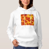 Retro Red Oranje Floral Hoodie (Voorkant)