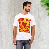 Retro Red Oranje Floral T-shirt