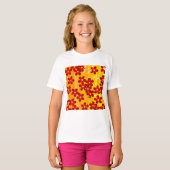 Retro Red Oranje Floral T-shirt (Voorkant volledig)
