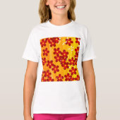 Retro Red Oranje Floral T-shirt (Voorkant)