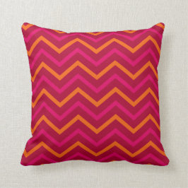 Retro Red Oranje Hot Pink Chevron Zig Zag Pattern Kussen