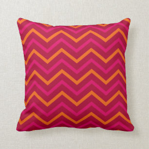 Retro Red Oranje Hot Pink Chevron Zig Zag Pattern Kussen