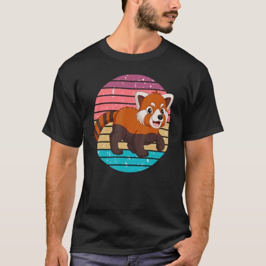  Retro Red Panda Fun Red Pandas Animal Gr T-shirt (Voorkant)