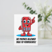 Retro Red Phone Ban Illustratie Briefkaart (Staand voorkant)