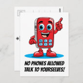 Retro Red Phone Ban Illustratie Briefkaart (Voorkant / Achterkant)