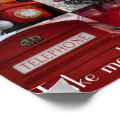 Retro Red Phones Camera Nostalgische Collage Color Poster (Hoek)