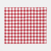 Retro Red Picnic Check Farmhouse Design Fleece Deken (Voorkant (Horizontaal))