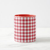 Retro Red Picnic Check Farmhouse Design Mok (Midden)