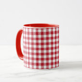 Retro Red Picnic Check Farmhouse Design Mok (Voorkant links)