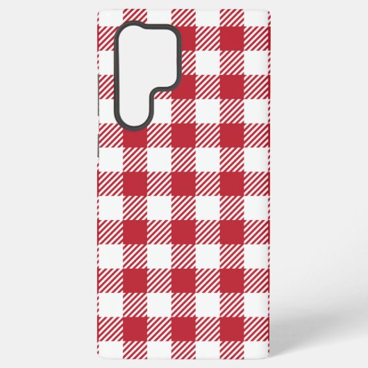 Retro Red Picnic Check Farmhouse Design Samsung Galaxy Hoesje (Achterkant)