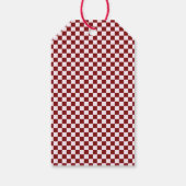 Retro Red Pink Checkered Santa Claus Christmas  Cadeaulabel (Achterkant)