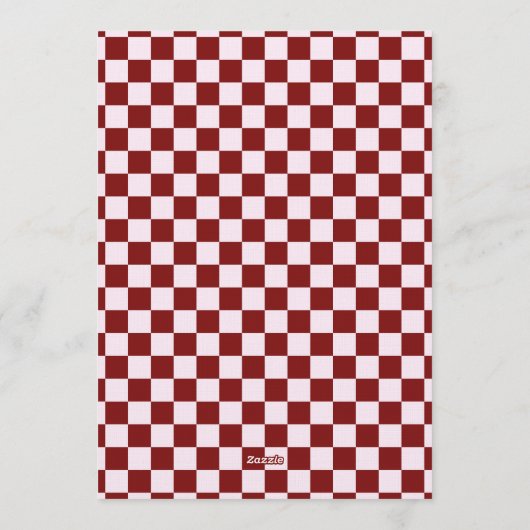 Retro Red Pink Checkered Santa Claus Christmas  Kaart (Achterkant)