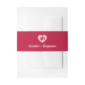 Retro Red Pink Cupid Heart Wedding Uitnodigingen Wikkel (Voorkant Voorbeeld)