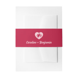 Retro Red Pink Cupid Heart Wedding Uitnodigingen Wikkel