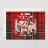 Retro Red Plaid Whimsical Christmas Feestdagenkaart (Voorkant)
