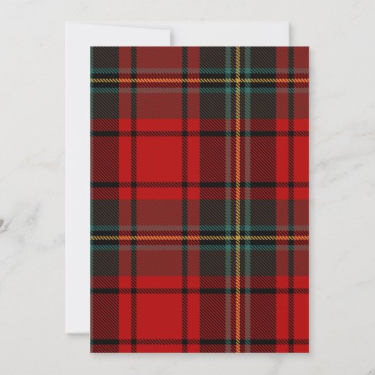 Retro Red Plaid Whimsical Christmas  Kaart (Achterkant)