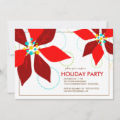 Retro Red Poinsettia kerstfeestdag Kaart (Voorkant)