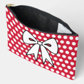 Retro Red Polka Dot Cosmetics Bag Gift Etui (Open)
