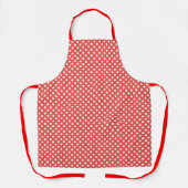 RETRO RED POLKA DOT KITCHEN APRON SCHORT (Voorkant)