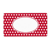 Retro Red Polka Dot Labels (Voorkant)