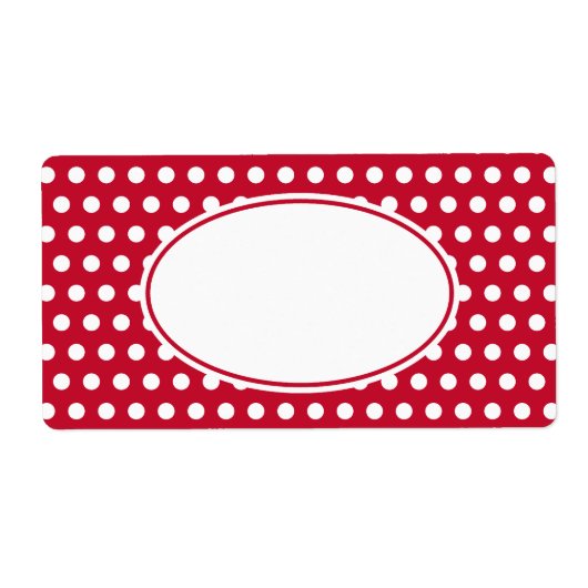 Retro Red Polka Dot Labels (Voorkant)