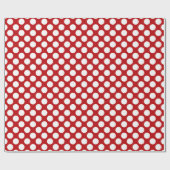 Retro Red Polka Dot Pattern Birthday Cadeaupapier (Vlak)